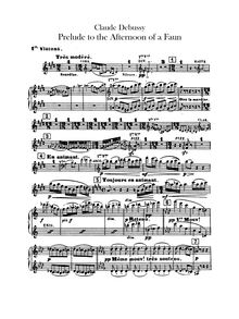 Partition violons I, Prélude à l’après-midi d’un faune, Debussy, Claude