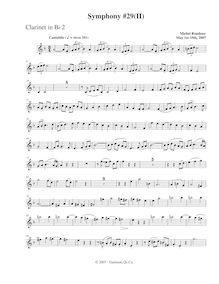 Partition clarinette 2, Symphony No.29, B♭ major, Rondeau, Michel par Michel Rondeau