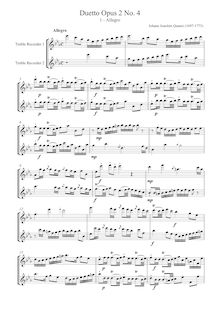 Partition complète (up a minor 3rd), 6 duos pour 2 flûtes, Op.2