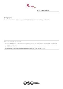 Belgique - article ; n°4 ; vol.42, pg 1167-1197