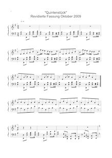 Partition  Quints  - newly revised Version 15 october 2009, Single Piano pièces