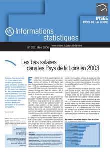 Les bas salaires dans les Pays de la Loire en 2003