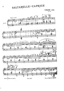 Partition complète, Saltarelle-Caprice, Op.135, Lack, Théodore