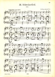 Partition No., Schweizerlied, chansons, Op.33, Franz, Robert