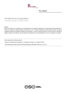 Christianisme et population - article ; n°4 ; vol.4, pg 615-630