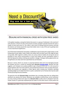 Dealing with financial crises with Low price shoes