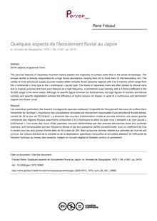 Quelques aspects de l écoulement fluvial au Japon - article ; n°461 ; vol.84, pg 24-51