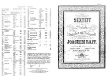 Partition parties complètes, corde Sextet, Op.178, G minor, Raff, Joachim