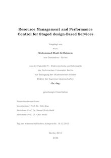 Resource management and performance control for staged design-based services [Elektronische Ressource] / vorgelegt von Mohammad Shadi Al-Hakeem