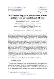 Sustainable long-term conservation of rare cattle breeds using rotational AI sires