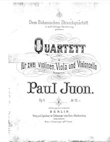 Partition violon I, violon II, corde quatuor No.1, Op.5, Juon, Paul