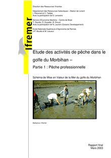 Etude des activites de peche dans le golfe du Morbihan  partie 1 ...