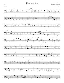 Partition viole de basse, Fantazias et en Nomines, Purcell, Henry