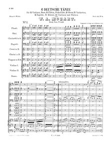 Partition complète, 6 German Dances, K.509, Deutsche Tänze, Mozart, Wolfgang Amadeus par Wolfgang Amadeus Mozart