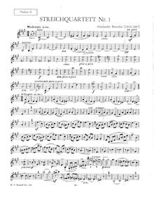 Partition violon 2, corde quatuor No.1 en A Major, On a Theme of Beethoven