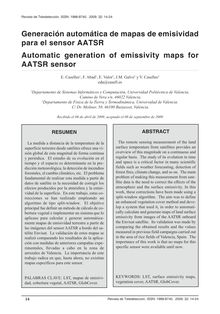 GENERACIÓN AUTOMÁTICA DE MAPAS DE EMISIVIDAD PARA EL SENSOR AATSR (Automatic generation of emissivity maps for AATSR sensor)