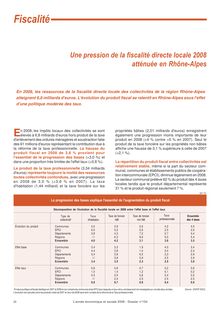 Une pression de la fiscalité directe locale 2008 atténuée en Rhône-Alpes