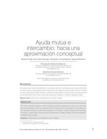Ayuda mutua e intercambio: hacia una aproximación conceptualMutual help and interchange: towards a conceptual approximation