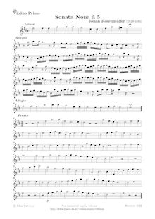 Partition parties complètes(violons I, II, altos I, II, viole de gambe/violoncelles, Basso continuo), Sonatae à 2,3,4 è 5 stromenti da arco et altri