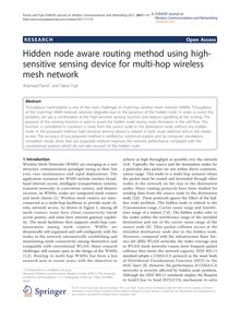 Hidden node aware routing method using high-sensitive sensing device for multi-hop wireless mesh network