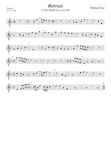 Partition ténor viole de gambe 1, octave aigu clef, madrigaux, East, Michael par Michael East