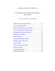 Mathématiques 2003 Scientifique Baccalauréat général