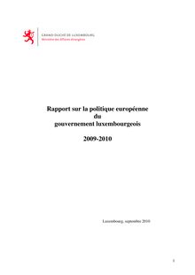 Rapport sur la politique européenne du gouvernement luxembourgeois ...