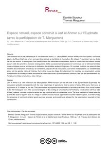 Espace naturel, espace construit à Jerf el Ahmar sur l Euphrate (avec la participation de T. Margueron)  - article ; n°1 ; vol.28, pg 93-107