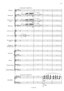 Partition , Andante religioso, Piano Concerto No.1, Op.39, F minor