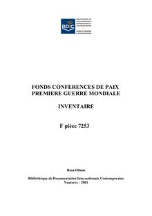 FONDS CONFERENCES DE PAIX