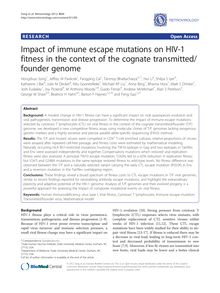 Impact of immune escape mutations on HIV-1 fitness in the context of the cognate transmitted/founder genome