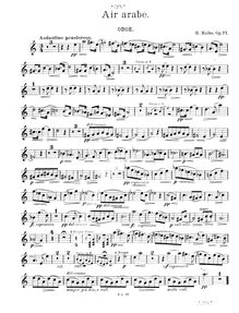 Partition hautbois , partie, Air arabe. Duo für hautbois und cor mit Clavierbegleitung