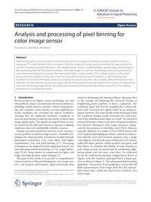 Analysis and processing of pixel binning for color image sensor