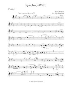 Partition violons I, Symphony No.25, A major, Rondeau, Michel