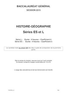 Épreuve d Histoire-Géographie du bac ES/L 2015 au Liban