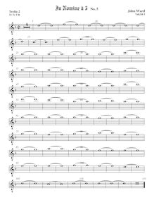 Partition viole de gambe aigue 2, octave aigu clef, 5 en Nomines a 4 par John Ward