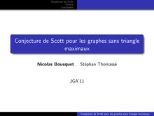 Conjecture de Scott pour les graphes sans triangle maximaux