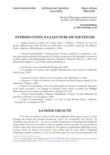 Conférence sur Nietzsche  du 9 IV 2010