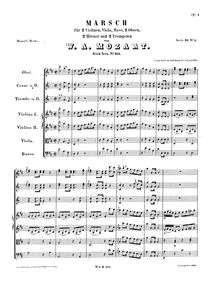 Partition complète, March, D major, Mozart, Wolfgang Amadeus par Wolfgang Amadeus Mozart