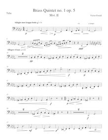 Partition Tuba, quintette No.1, Op.5, Brass Quintet No.1, Op.5, Ewald, Victor