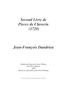 Partition complète of all mouvements, Second Livre de pièces de Clavecin