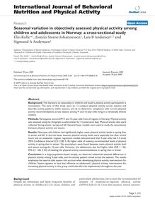 Seasonal variation in objectively assessed physical activity among children and adolescents in Norway: a cross-sectional study