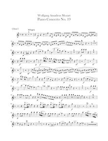 Partition hautbois 1, 2, Piano Concerto No.19, F major, Mozart, Wolfgang Amadeus