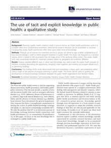 The use of tacit and explicit knowledge in public health: a qualitative study