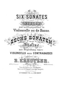 Partition parties complètes, 3 violon sonates, Kreutzer, Rodolphe