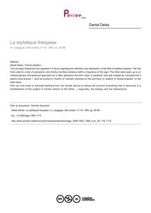 La stylistique française - article ; n°118 ; vol.29, pg 85-96