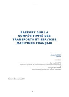 La compétitivité des transports et services maritimes français