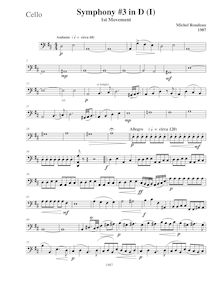Partition violoncelles, Symphony No.3, Symphony for Strings, D major