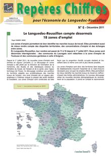 Le Languedoc-Roussillon compte désormais 18 zones d emploi