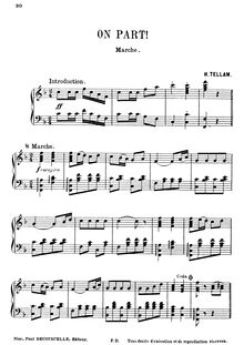 Partition Complete piece, On , partie !, Marche, F major, Decourcelle, Paul